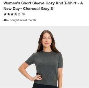 A New Day Charcoal Gray Knit T-Shirt